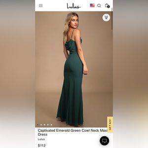Lulus Captivated Emerald Green Cowl Neck Maxi Dress